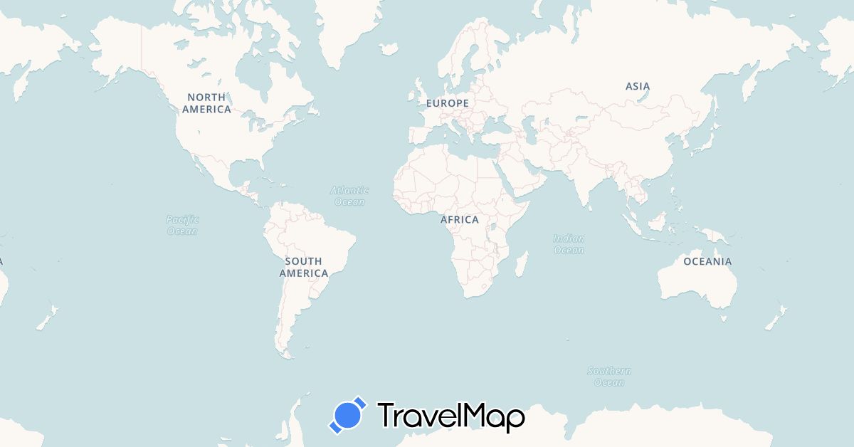 TravelMap itinerary: driving, bus, plane, train, hiking, boat, hitchhiking in Austria, Barbados, Colombia, Cape Verde, Curaçao, Germany, Spain, France, Grenada, Italy, Morocco, Netherlands, Portugal (Africa, Europe, North America, South America)